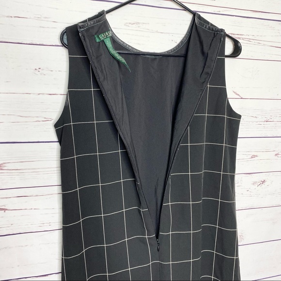 Ralph Lauren Black & White Grid Sleeveless Dress Size 6 Small - Picture 7 of 8